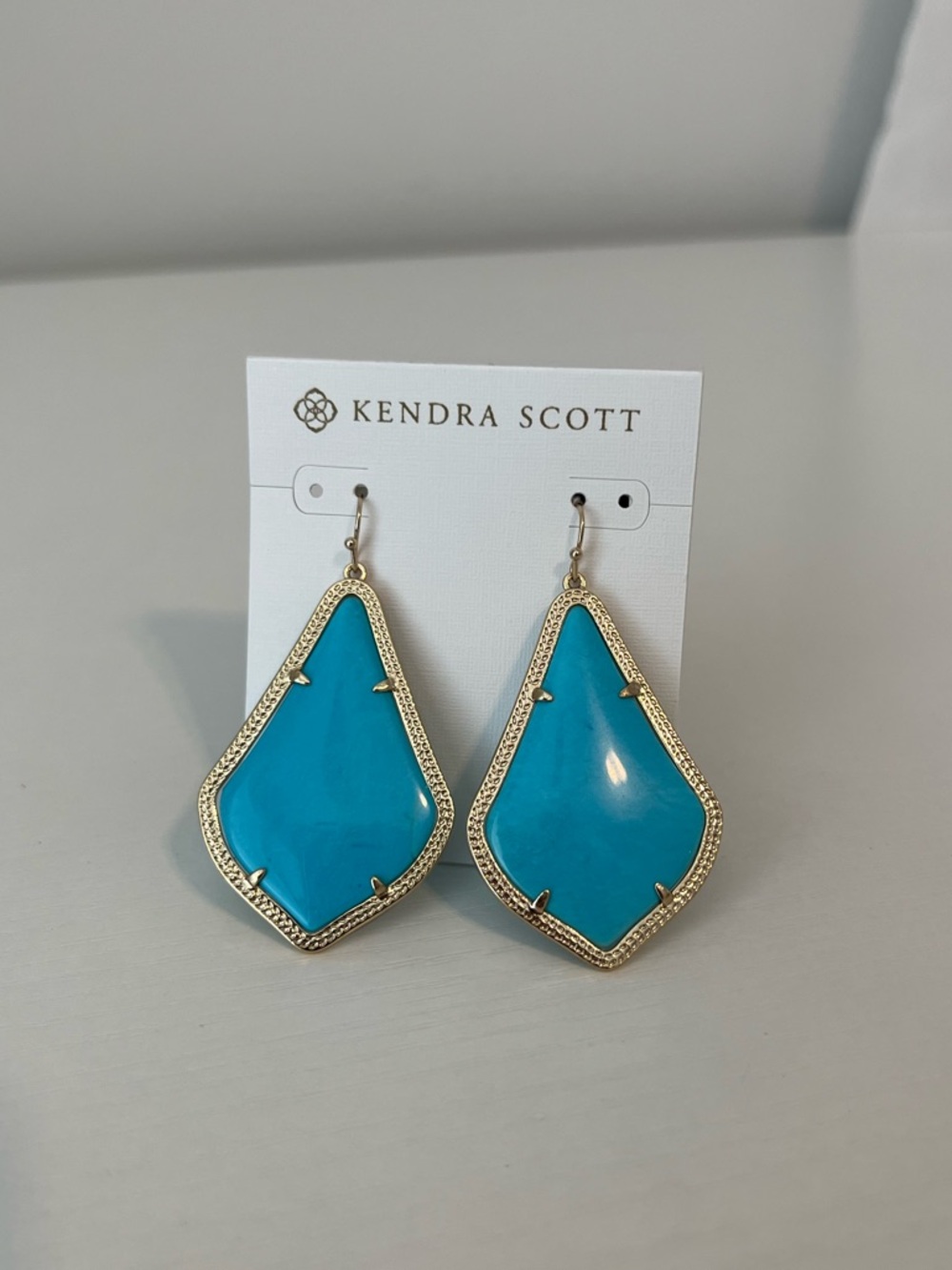 Kendra Scott Alexandria Turquoise & Gold Large Luxe Women's Earrings